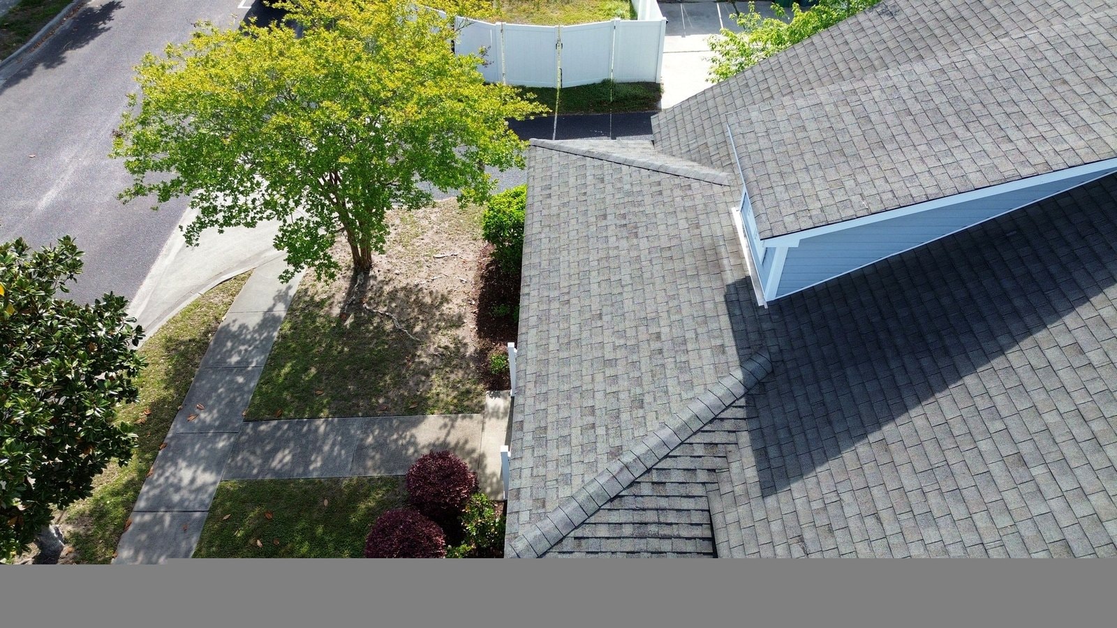 Aerial view of completed roof replacement in Bluffton SC