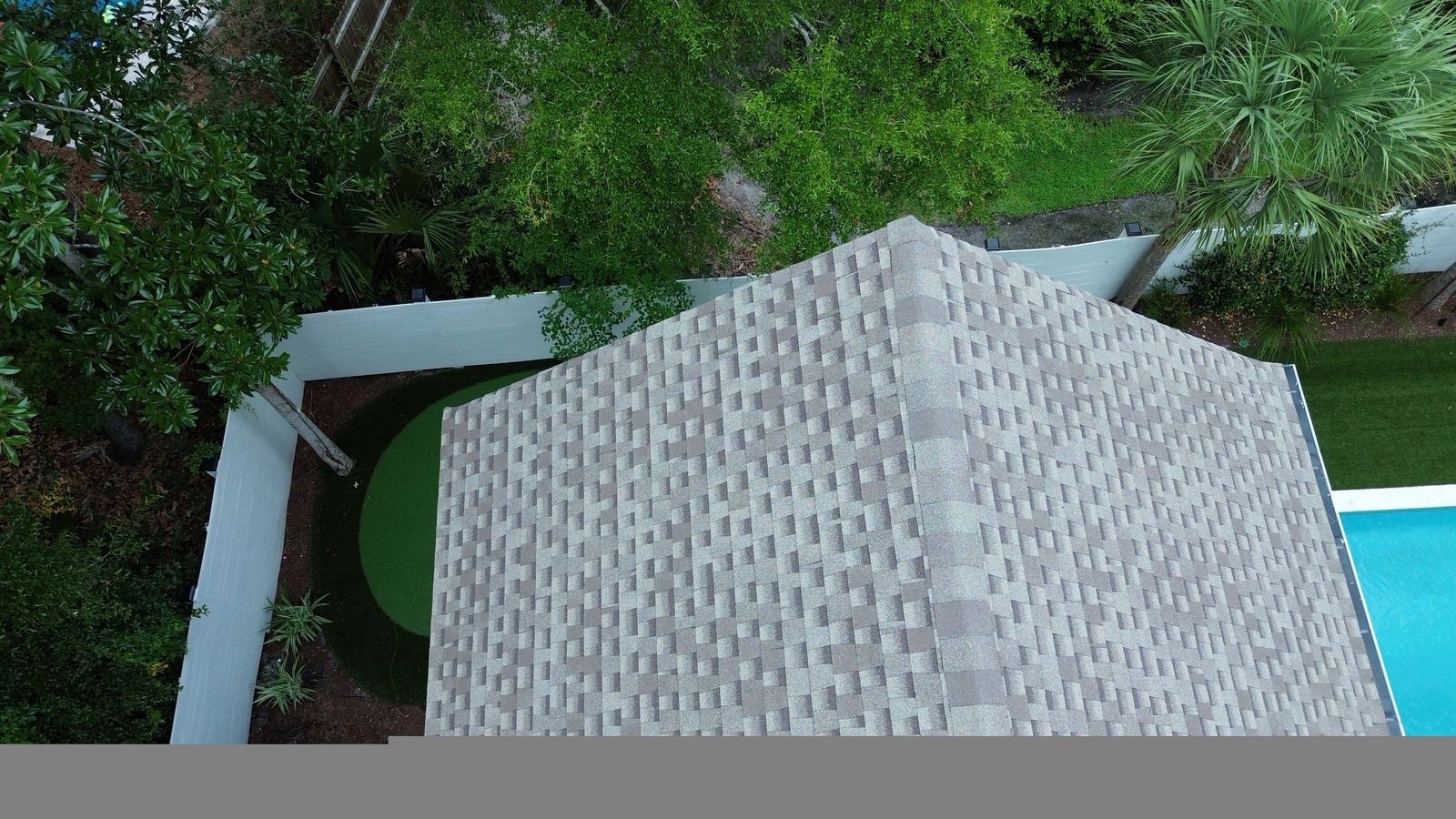 Completed roof replacement on luxury home with pool in Hilton Head Island SC